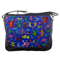 Grateful Dead Dancing Bears Pattern Messenger Bag by Salmanaz77