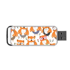 Cute Colorful Owl Cartoon Seamless Pattern Portable Usb Flash (one Side) by Apen