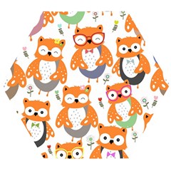 Cute Colorful Owl Cartoon Seamless Pattern Wooden Puzzle Hexagon by Apen