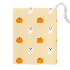 Pumpkin And Boo Crew Halloween  Drawstring Pouch (5xl) by Safari