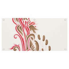 A Drawing Of A Bird With Flowers On It Banner And Sign 4  X 2  by catchydesignhill