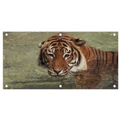Swimming Tiger Banner And Sign 4  X 2  by ExtraAwesomeSauce