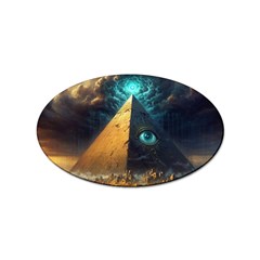 Mystic Blue Pyramid Art Sticker Oval (100 Pack) by ExtraAwesomeSauce