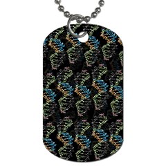 Multicolored Dna Strand Art Dog Tag (one Side) by ExtraAwesomeSauce