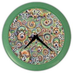 Surreal Abstract Early Ai Art Color Wall Clock by ExtraAwesomeSauce