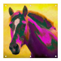 Vibrant Abstract Equine Art Banner And Sign 4  X 4  by ExtraAwesomeSauce