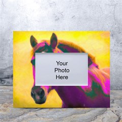 Vibrant Abstract Equine Art White Tabletop Photo Frame 4 x6  by ExtraAwesomeSauce