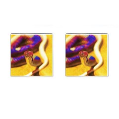 Vibrant Forked-tongue Snake Art Cufflinks (square) by ExtraAwesomeSauce