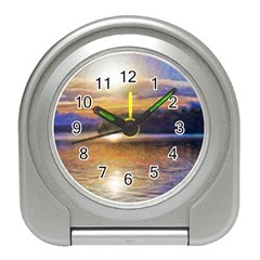 Serene Sunset Over Water Travel Alarm Clock by ExtraAwesomeSauce