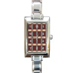 Modern Art Geometric Pattern in Red Hues Rectangle Italian Charm Watch Front