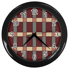 Modern Art Geometric Pattern In Red Hues Wall Clock (black) by ExtraAwesomeSauce