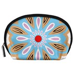 A Blue And Brown Flower With A Red Center Accessory Pouch (Large) Front