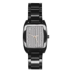 A Black And White Background With A Lot Of Dots Stainless Steel Barrel Watch by catchydesignhill