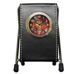 Enchanted Nebula Pentagram Art Pen Holder Desk Clock Front