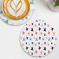 Cute Airplanes Planes Uv Print Round Tile Coaster by ConteMonfrey