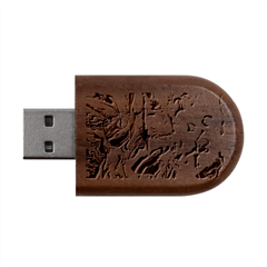 Blue Islands Wood Oval Usb Flash Drive