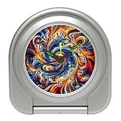 Colorful Motion Abstract Art Travel Alarm Clock by ExtraAwesomeSauce