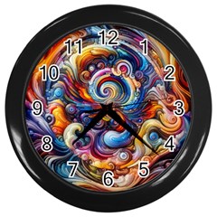 Dynamic Color Vortex Wall Clock (black) by ExtraAwesomeSauce