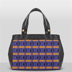 Bitcoin Logo Pattern Oversize Office Handbag by ExtraAwesomeSauce