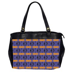 Bitcoin Logo Pattern Oversize Office Handbag (2 Sides) by ExtraAwesomeSauce