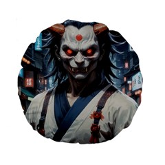 Demon Samurai Standard 15  Premium Round Cushions by AwesomeSauce