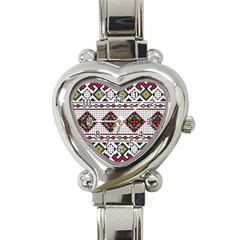 Ukrainian Folk Seamless Pattern Ethnic Ornament Border Element Traditional Heart Italian Charm Watch