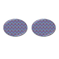 Colorful Sugar Skull Cat Pattern Cufflinks (oval) by ExtraAwesomeSauce