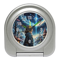 Enchanting Fantasy Night Sky Scene Travel Alarm Clock by ExtraAwesomeSauce