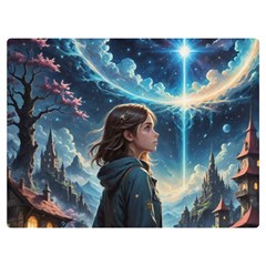 Enchanting Fantasy Night Sky Scene Premium Plush Fleece Blanket (extra Small) by ExtraGoodSauce