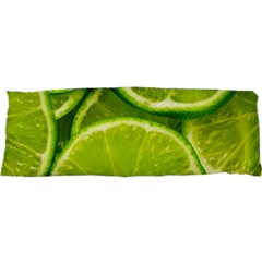 Lime Slices Close Up, Fresh, Fruit, Green Lemon 25 x71  Body Pillow Case Dakimakura (two Sides)