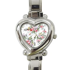 Floral Elements Peony Chinese Rose Heart Italian Charm Watch