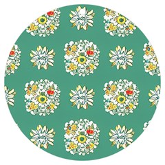 Retro 1960s Flowers Pattern 2 Uv Print Acrylic Ornament Round by violetheavensky