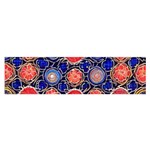 Retro Geometric Shapes And Flowers 3 Oblong Satin Scarf (16  x 60 ) Front