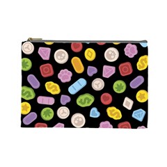 Ecstasy Pills Pattern Cosmetic Bag (large) by Valentinaart