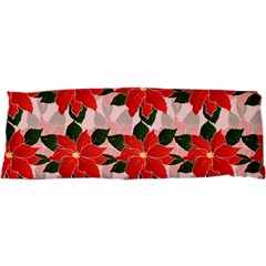 Poinsettia Pattern Seamless Pattern Christmas Xmas 17 x47  Body Pillow Case Dakimakura (two Sides)