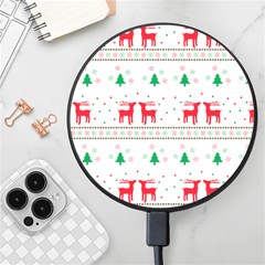 Red Green And Blue Christmas Themed Illustration Wireless Fast Charger(black) by Paksenen