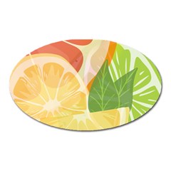 Citrus Fruit Healthy Vitamin Oval Magnet by Paksenen