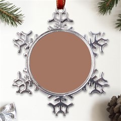 Mocha Mousse Hex Code #a47864 Metal Large Snowflake Ornament by dressshop