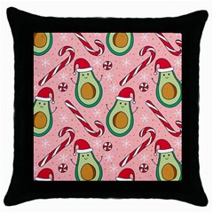 Avo Merry Christmas, Candies, Candy Cane Throw Pillow Case (black) by kyorashop23