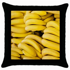 Bananas, Macro, Fruits, Ripe Bananas Throw Pillow Case (black) by kyorashop23