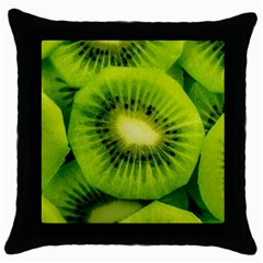 Kiwi Fruits, Close-up, Exotic Fruit Throw Pillow Case (black) by kyorashop23