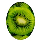 Kiwi Fruits, Close-up, Exotic Fruit Oval Glass Fridge Magnet (4 pack) Front