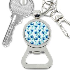 Blue Daisy Minimalist Leaves   Bottle Opener Key Chain by ConteMonfrey