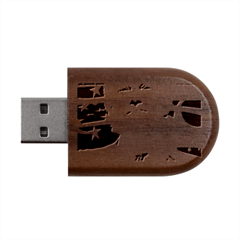 Donald Trump Flag Wood Oval Usb Flash Drive