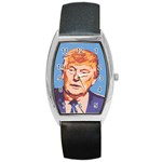 Orange Donald Trump Barrel Style Metal Watch Front