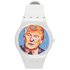 Orange Donald Trump Round Plastic Sport Watch (m) by vintagetrump