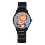 Orange Donald Trump Stainless Steel Round Watch Front