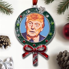 Orange Donald Trump Metal X mas Lollipop With Crystal Ornament by vintagetrump