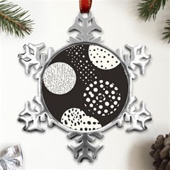 Geometric Design 09 Metal Small Snowflake Ornament by myclothy