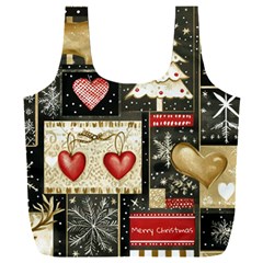 Christmas Reindeer Full Print Recycle Bag (xxl) by Posterlux
